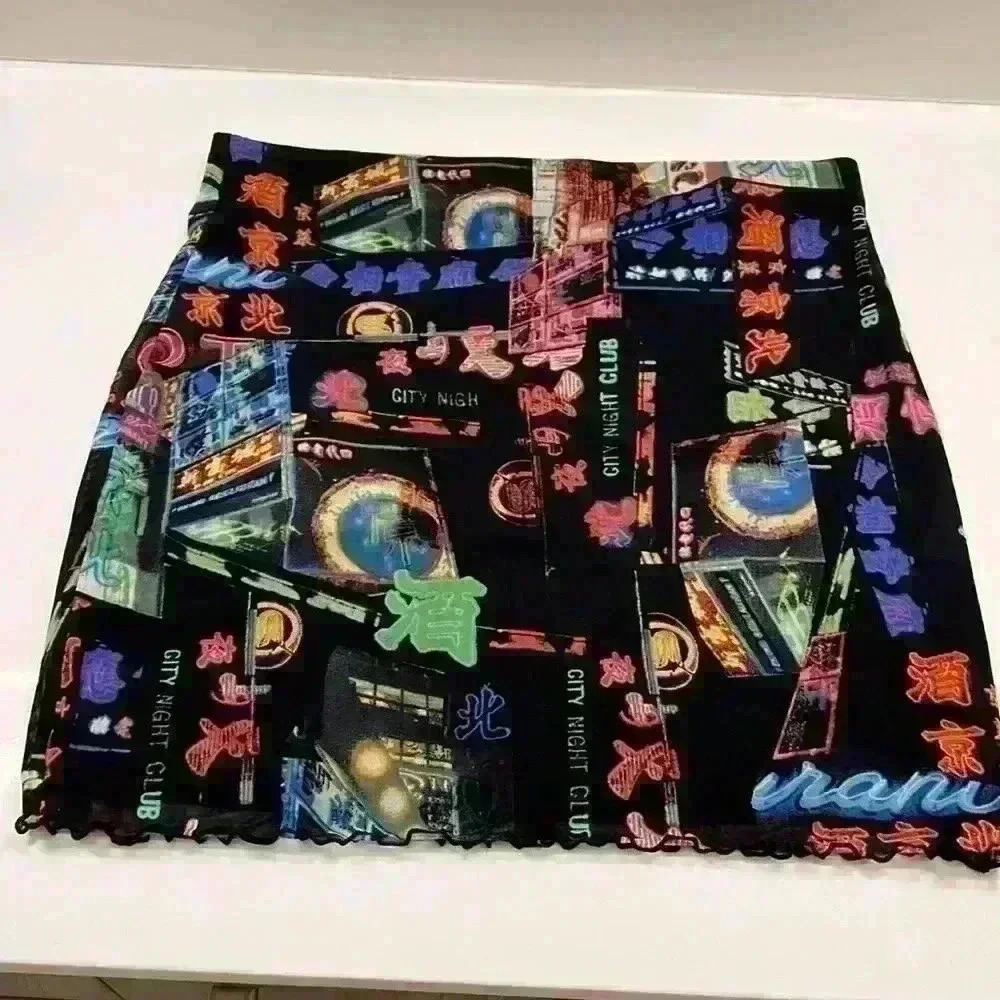 Forever 21 Black Multicolored mini skirt cute for clubbing - Picture 4 of 6